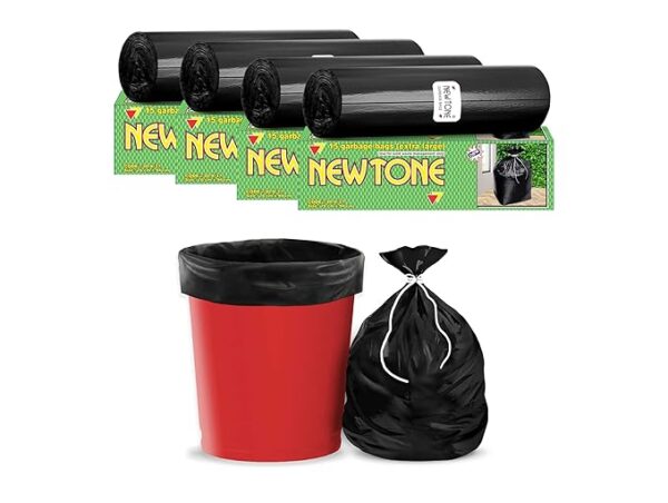 Newtone Premium Garbage Bags Size 30 X 37 Inches (Extra Large) 60 Bags (2 rolls) Dustbin Bag/Trash Bag - Black Color