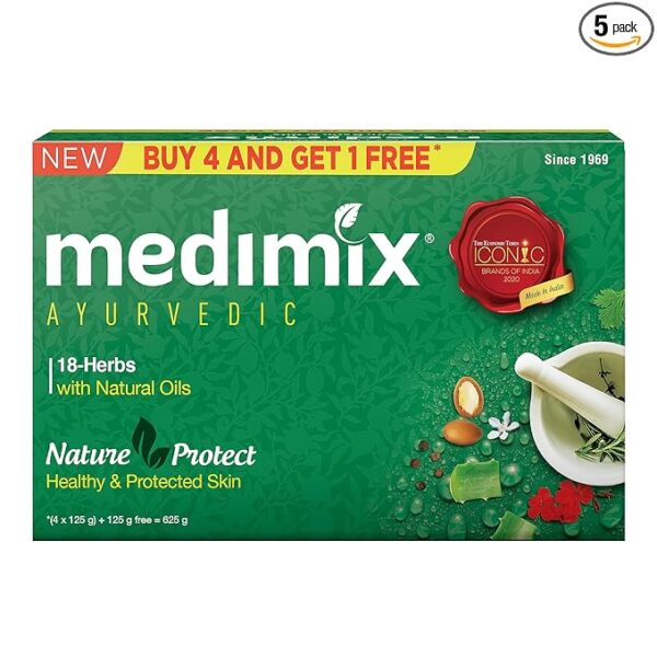 Medimix Ayurvedic Classic 18 Herbs Bathing Soap 125g (Buy 2 Get 1 EXTRA Combo Pack) | Natural Oils For Healthy & Protected Skin | Shop Herbal | Natural | Paraben-free & Sulphate-free | 100% Vegan