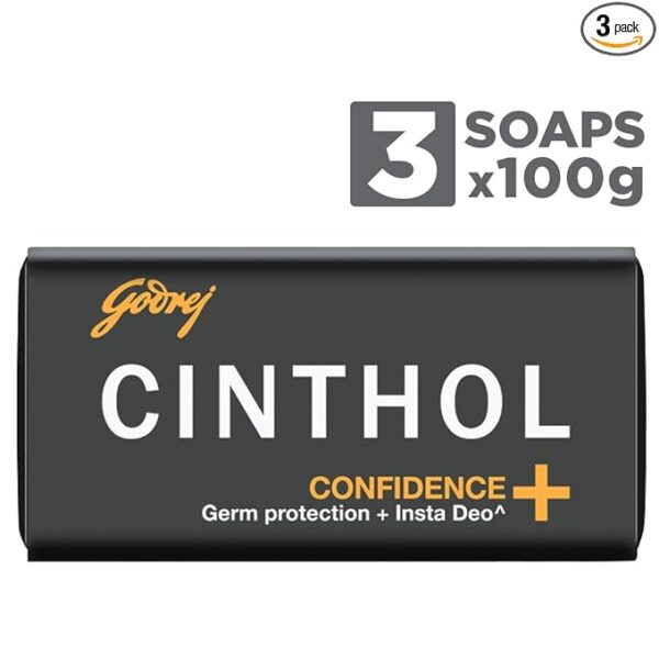 Cinthol Health+ Bath Soap - 100g (Pack of 3) | 99.9% Germ Protection & Insta Deo Fragrance