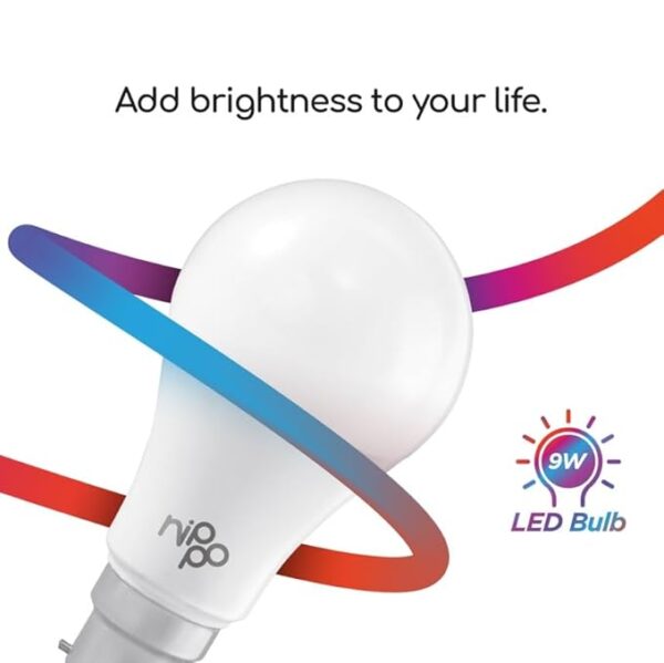 NIPPO 9W LED Bulb (2 Pack) Base 22, Cool Day Light, 1 Year Warranty, Voltage Surge Protection, High Energy Savings - Image 2