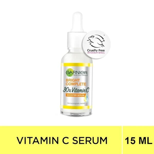 Garnier Skin Naturals, Face Serum, Bright Complete Vitamin C Booster, 15ml + Bright Complete Vitamin C Gel Facewash, 50g (2 ITEM IN SET) - Image 2