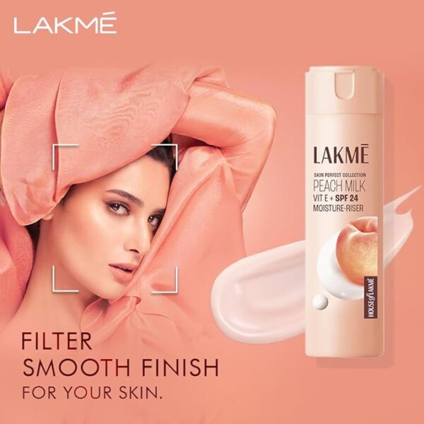 LAKMÉ Peach Milk Ceramide Lotion Moisturizer with SPF 24 & Hyaluronic for Intense Moisturizing & Skin Protection from UVA/B Rays|With Skin Conditioner| For Dry Skin, Normal Skin & Sensitive Skin 60ml - Image 2