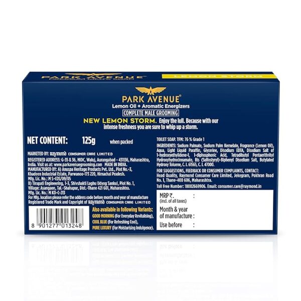 Park Avenue Lemon Storm Soap, 125g (Buy 3 Get 1Free) - Image 2