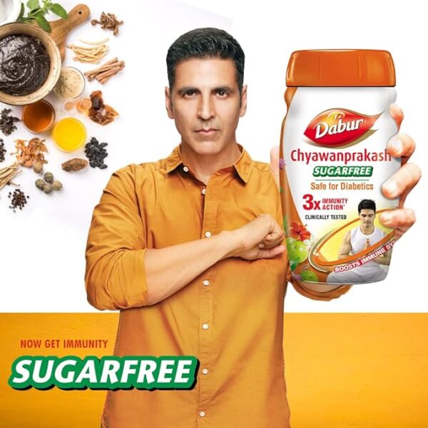 Dabur Chyawanprakash Sugarfree - 500g | Clinically Tested Safe for Diabetics | With 40+ Ayurvedic Herbs | Boosts Immunity | Helps Build Strength & Stamina | Builds Overall Health - Image 2