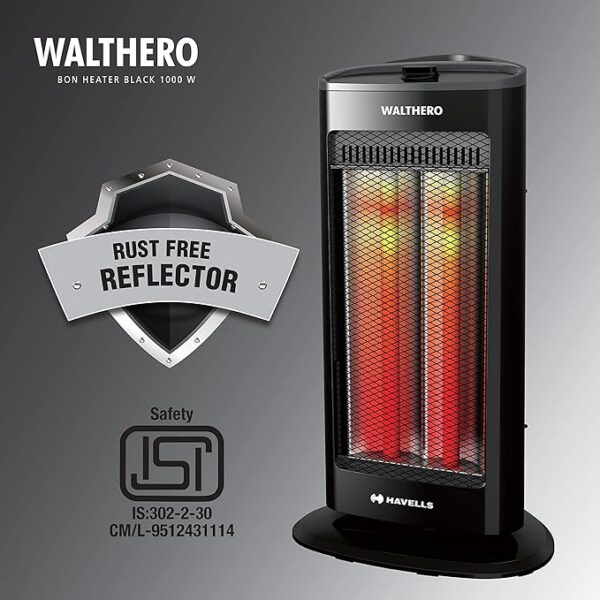 Havells Walthero 1000 Watt Carbon Heater (Black) - Image 2
