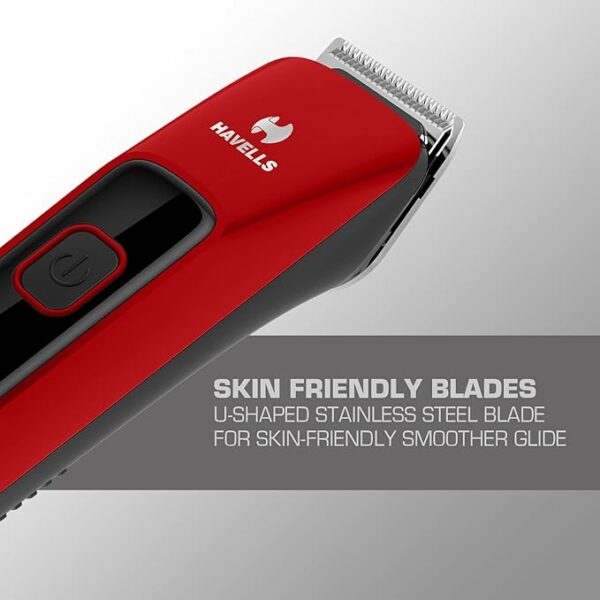 Havells Men Bt5111C Cordless Beard Trimmer With Comb (Black & Red) - Image 2