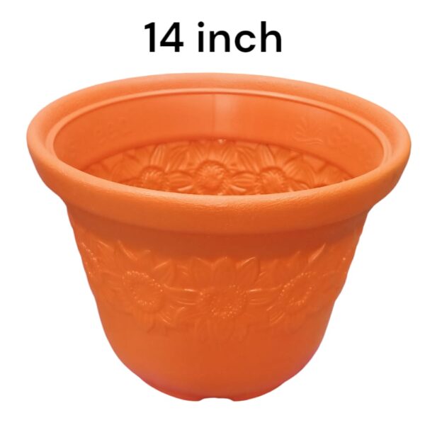 GARDENS NEED 100% Virgin Plastic Sunny -14 INCH" Pot |  Planter, (31cm x 31cm x 24cm, Red) GAMLA - Image 4