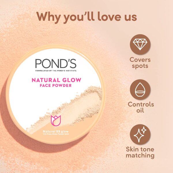 POND's Natural Glow Face Matte Powder For Normal Skin, Bb Glow - 30G, Pink - Image 6