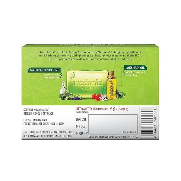 Medimix Ayurvedic Natural Glycerine Bathing Soap With Lakshadi Oil For Soft, Supple & Moisturized Skin 100g (Buy 3 Get 1 Extra Combo Pack) | Natural | Herbal | Paraben-free & Sulphate-free | 100% Vegan - Image 4