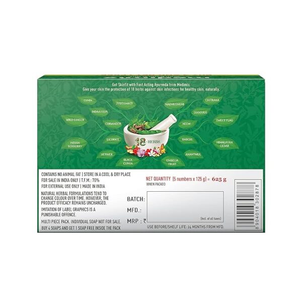 Medimix Ayurvedic Classic 18 Herbs Bathing Soap 125g (Buy 2 Get 1 EXTRA Combo Pack) | Natural Oils For Healthy & Protected Skin | Shop Herbal | Natural | Paraben-free & Sulphate-free | 100% Vegan - Image 5