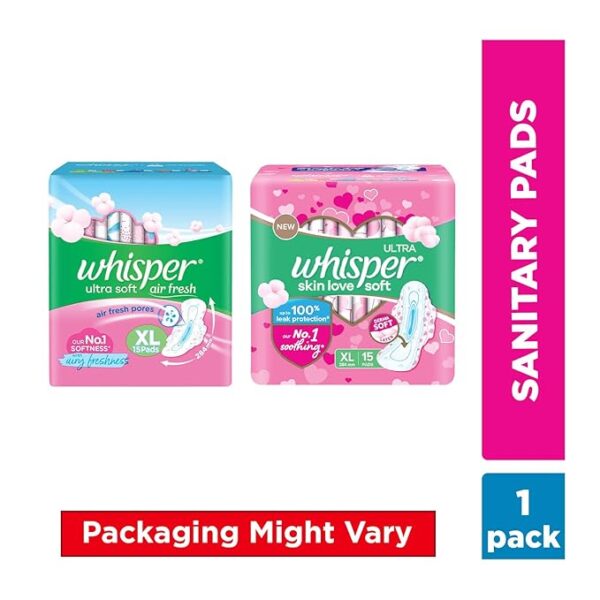 WHISPER ULTRA SKIN LOVE SOFT SANITARY PADS, 15 XL PADS, COTTONY SOFT, - Image 5