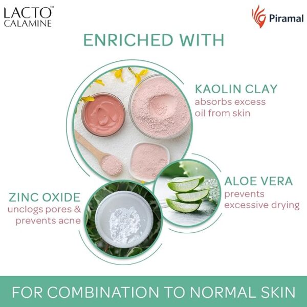 Lacto Calamine Face Lotion | 120ml | Daily Moisturizer For Face - Combination To Normal Skin | Kaolin Clay & Aloe Vera | Abosrbs Excess Oil | Fights Pimples, Darkspots & Blackheads | Body Lotion - Image 5