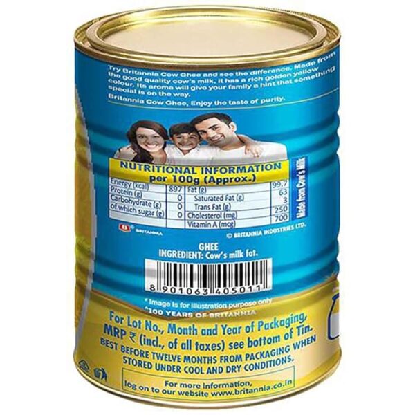 BRITANNIAPure Cow Ghee 33.81floz (1 KG) - Pack of 1 - Rich, Golden & Lactose-Free - Authentic Ghee for Classic Flavor - Image 3