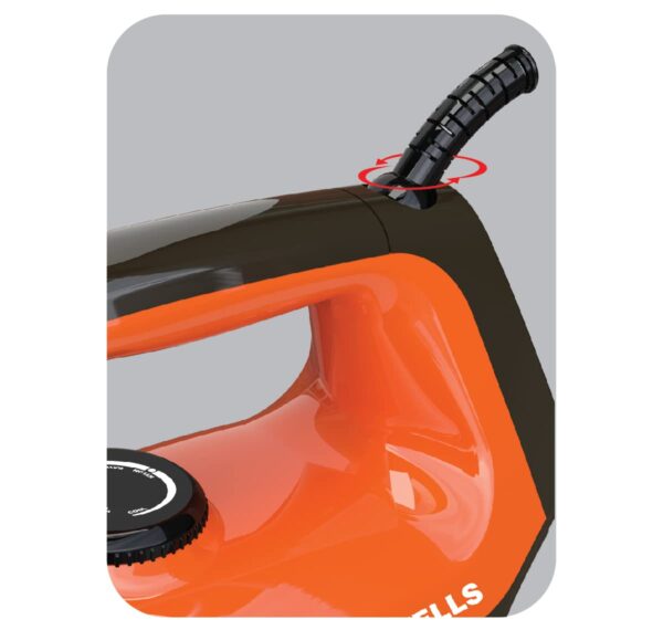 Havells Dry Iron Aquilla 1000 watts | Iron Press German Technology | Plastic Non Sick Coated Sole Plate | Shock Proof Body | 2 Yr Manufacturer Warranty (Orange/Black) - Image 4