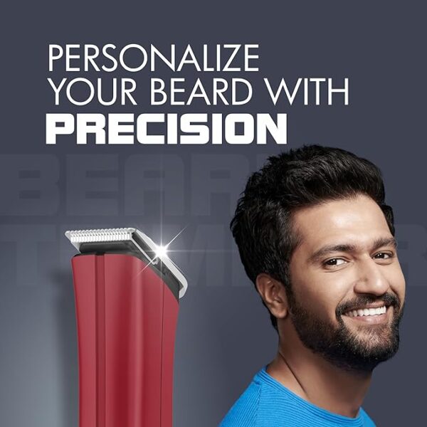 Havells Bt6111 Beard Trimmer, Skin Firendly Stainless Steel Blades 90 Mins Runtime Up To 13 Mm Length Settings 2 Years Guarantee (Red)-Battery Powered, Men - Image 5