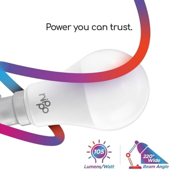 NIPPO 9W LED Bulb (2 Pack) Base 22, Cool Day Light, 1 Year Warranty, Voltage Surge Protection, High Energy Savings - Image 5