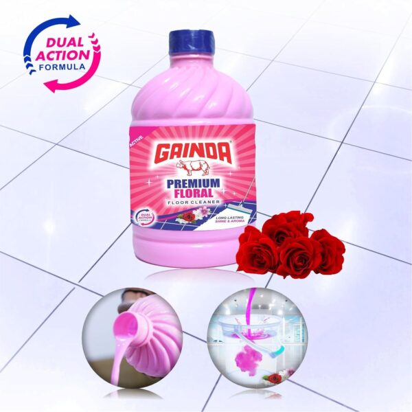 Gainda Floral Floor Cleaner Dirt Removal Disinfectant Phenyl Liquid Surface Stains & Germs Cleaning For Homes Offices Commercial Use - (2L, Pack of 1) - Image 4