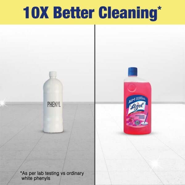 Lizol 1 Litre - Floral, Disinfectant Surface & Floor Cleaner Liquid | Suitable for All Floor Cleaner Mops | Kills 99.9% Germs| India's #1 Floor Cleaner - Image 5