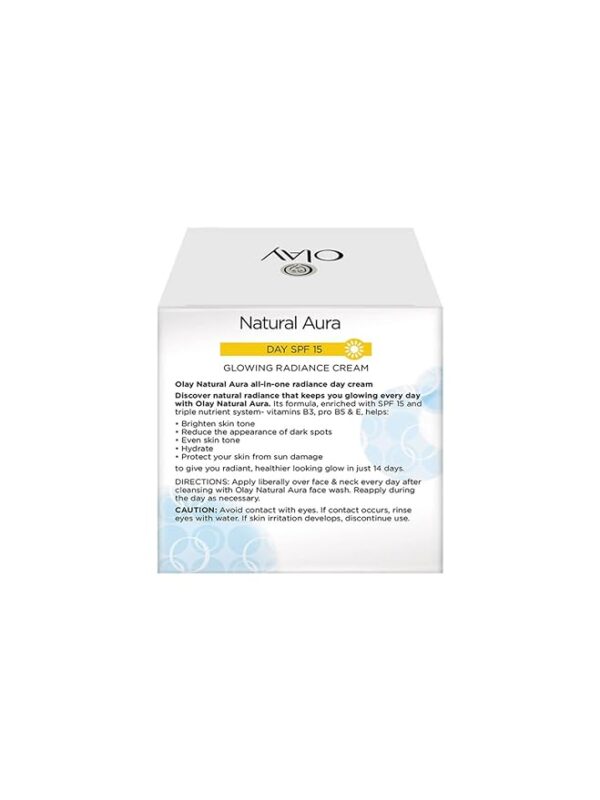 Olay Natural Aura Day Cream |Vitamin B3, Pro B5, E and SPF 15 |50 gm - Image 4