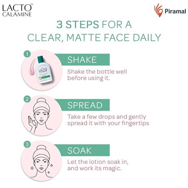 Lacto Calamine Face Lotion | 120ml | Daily Moisturizer For Face - Combination To Normal Skin | Kaolin Clay & Aloe Vera | Abosrbs Excess Oil | Fights Pimples, Darkspots & Blackheads | Body Lotion - Image 4