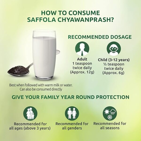 Saffola Immuniveda Chyawanprash - 500g with Ashwagandha, Giloy, Shilajit & Shatavari | Helps Boosts Immunity | Improve Strength, Stamina and Energy - Image 5