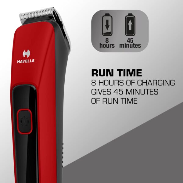 Havells Men Bt5111C Cordless Beard Trimmer With Comb (Black & Red) - Image 4