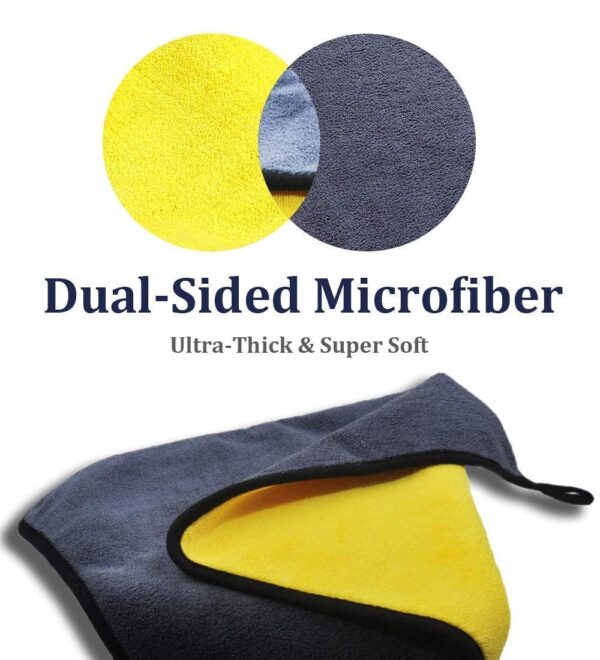 Microfiber Fiber Duster for Car Cleaning and Multipurpose Use Double Sided Cleaning Towel, 600 GSM - Image 3