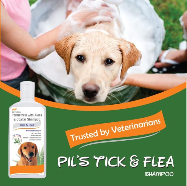 Pil Tick & Flea Dog Shampoo 200ml | Ditch to Itch Dog Shampoo for Pomeranian, Puppy, Rottweiler Adult, German Shepherd, Labrador and Golden Retriever | Medicated Pet Shampoo for Dogs - Image 4