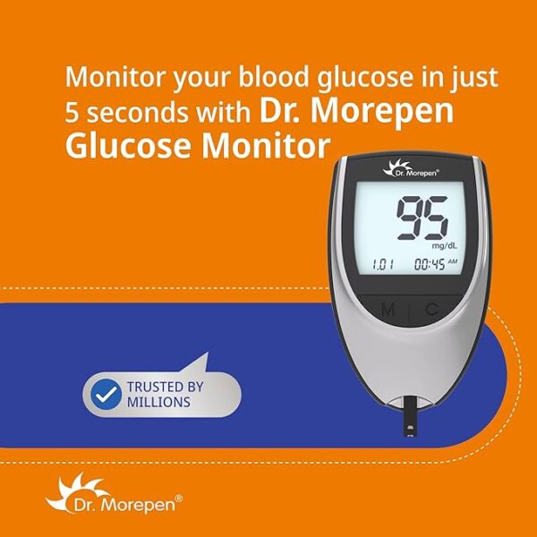 Dr. Morepen BG-03 Gluco One Glucometer Combo, 50 Strips (Multicolor) - Image 3