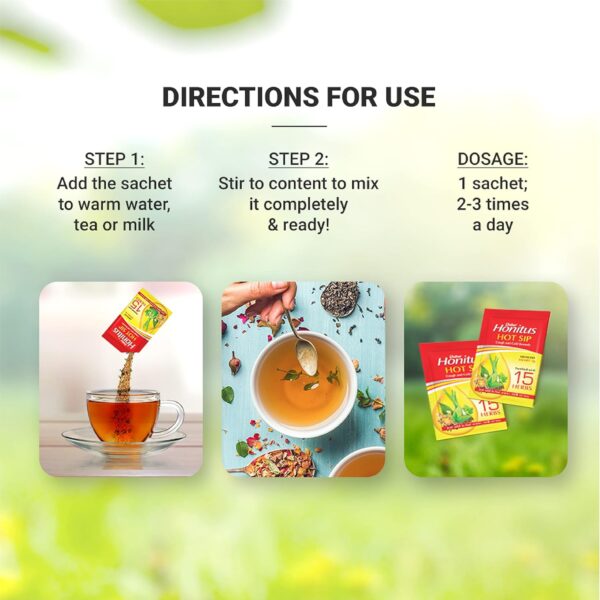 Dabur Honitus Hot Sip - Pack of 30 Sachets ( 4gx30 )| 100% Ayurvedic Kadha | Provides Instant Relief from Cough, Cold & Sore Throat | Natural Immunity Booster | Unique Blend of 15 Ayurvedic Herbs - Image 5