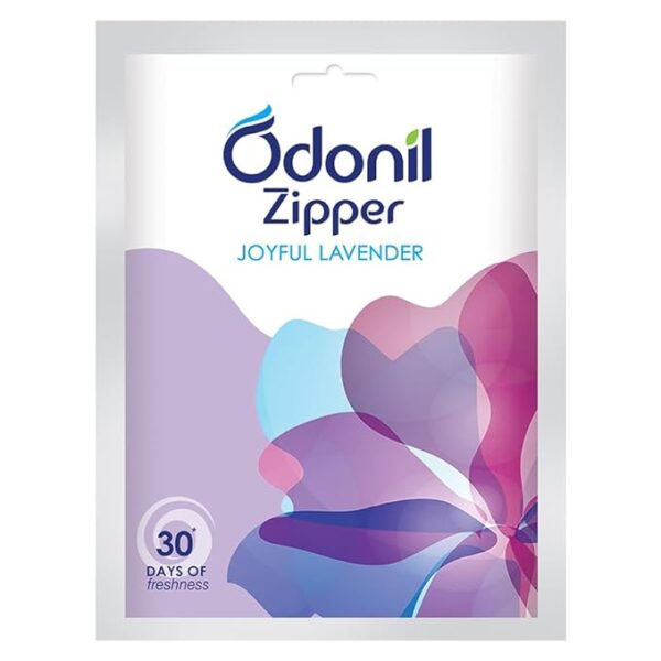 Odonil Bathroom Air Freshner Zipper (Joyful Lavender) - 10g | Instant & Long Lasting Fragrance | Lasts upto 30 days | Germ Protection - Image 3