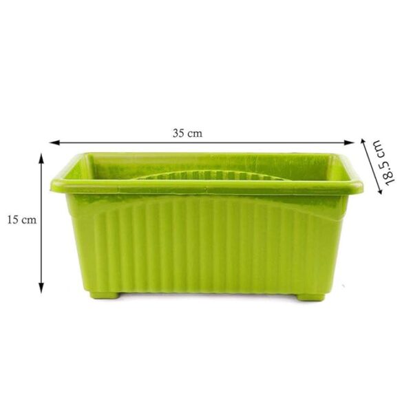 Rectangular Plastic Pots for Plants, Multicolor 14 INCH Jupiter Flower Pots for Home, Window Display, Garden Plant Container Set (3) - Image 4