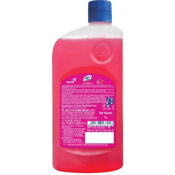 Lizol 1 Litre - Floral, Disinfectant Surface & Floor Cleaner Liquid | Suitable for All Floor Cleaner Mops | Kills 99.9% Germs| India's #1 Floor Cleaner - Image 2