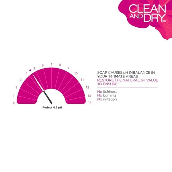 Clean and Dry| Daily Intimate Wash| Hygiene Wash For Women, Vaginal Wash | Prevents Infections | No Itching, Burning, White Discharge| 190ml - Image 5