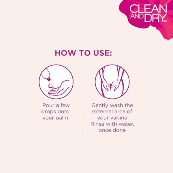 Clean and Dry| Daily Intimate Wash| Hygiene Wash For Women, Vaginal Wash | Prevents Infections | No Itching, Burning, White Discharge| 190ml - Image 4