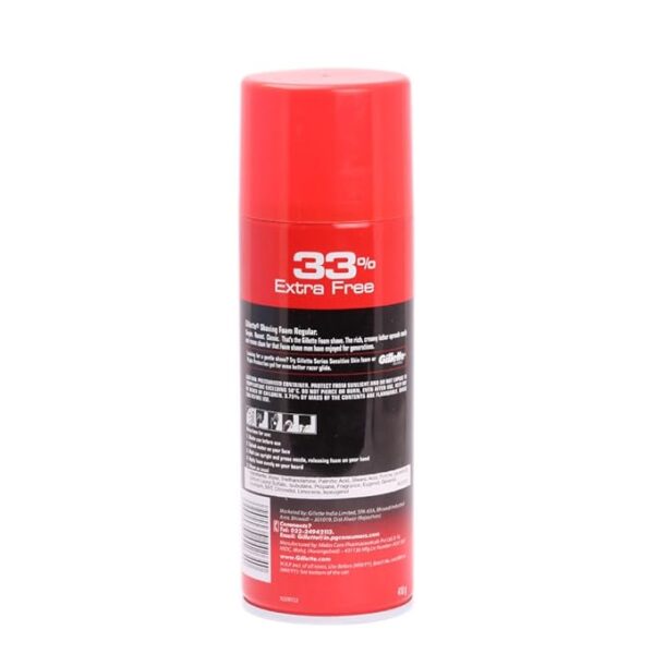 Gillette Classic Regular Pre Shave Foam, 418g with 33% Extra Free - Image 2
