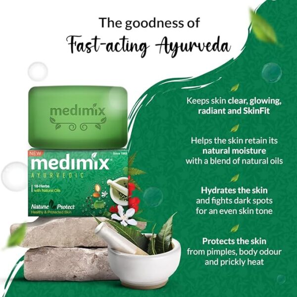 Medimix Ayurvedic Classic 18 Herbs Bathing Soap 125g (Buy 2 Get 1 EXTRA Combo Pack) | Natural Oils For Healthy & Protected Skin | Shop Herbal | Natural | Paraben-free & Sulphate-free | 100% Vegan - Image 3