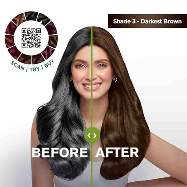 Garnier Color Naturals Crème hair color, Shade 3 Darkest Brown, 70ml + 60g - Image 5