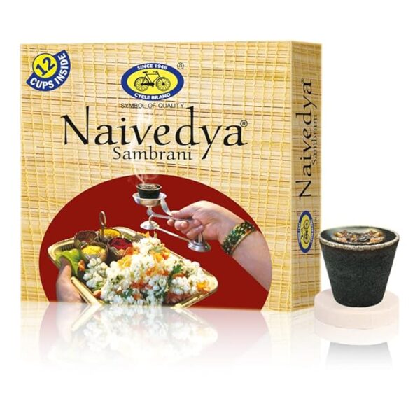 Cycle Pure Naivedya Sambrani Dhoop Cups for Pooja (24 pcs) | Havan Cups for Pooja, Home & Festivals | Natural Guggal Dhoop Original | Dhoop Cones | Pack of 2 (12 Cups/Pack + 1 Burner Plate/Pack)