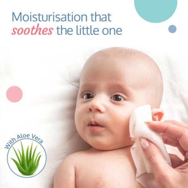 LuvLap Moisturising Wet Wipes with Lid For Baby Skin, Enriched with Aloe Vera, Vitamin E & Chamomile Extract, pH Balanced, Dermatologically Safe, Paraben & Sulphate Free, 72 Wipes, pack of 3 - Image 6