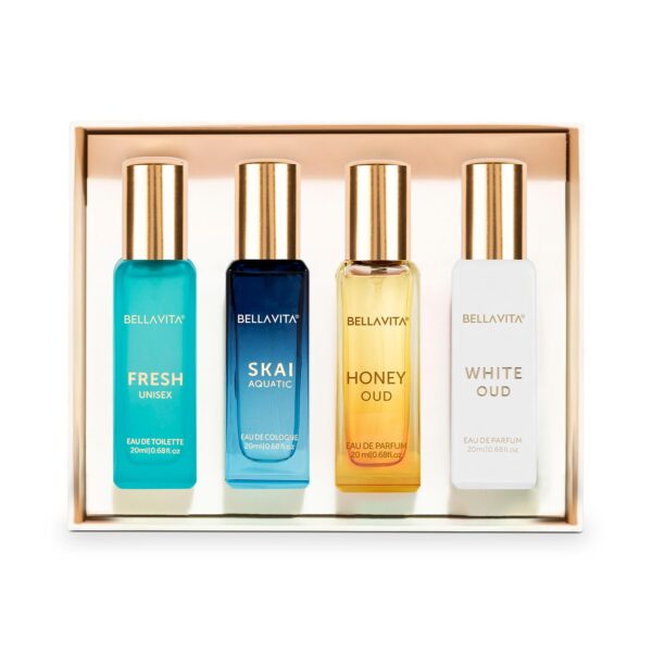 Bella Vita Luxury Unisex Eau De Parfum Gift Set 4 x 20ml for Men & Women with SKAI, FRESH, WHITEOUD, HONEY OUD Perfume|Long Lasting EDP Fragrance Scent - Image 6