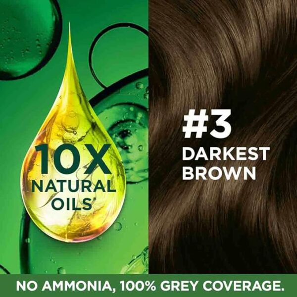 Garnier Color Naturals Crème hair color, Shade 3 Darkest Brown, 70ml + 60g - Image 4