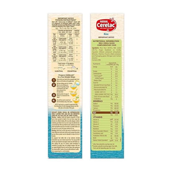 CERELAC Baby Cereal with Milk, Wheat Apple, Stage 1, From 6 to 24 Months , Source of Iron & Protein, Bag-In-Box Pack, 300g-350g (Weight May Vary) - Image 2