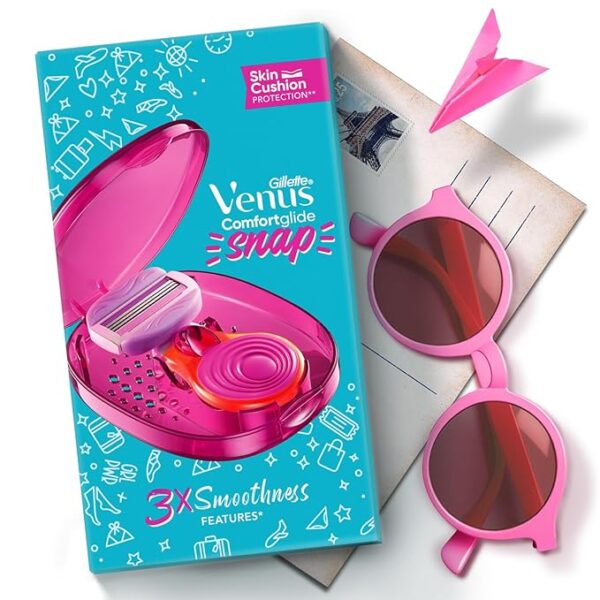 Gillette Venus Snap Hair Remover| Women Body Razor| Pack of 1 | Compact case|Soap gel bar with avocado - Image 2