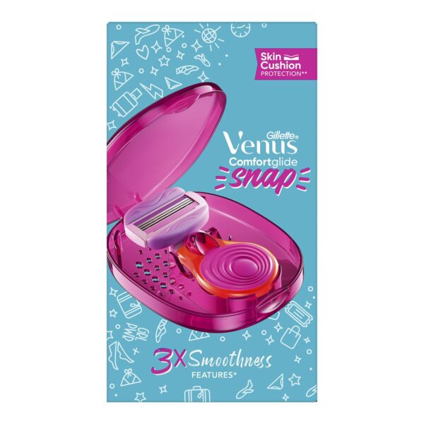 Gillette Venus Snap Hair Remover| Women Body Razor| Pack of 1 | Compact case|Soap gel bar with avocado