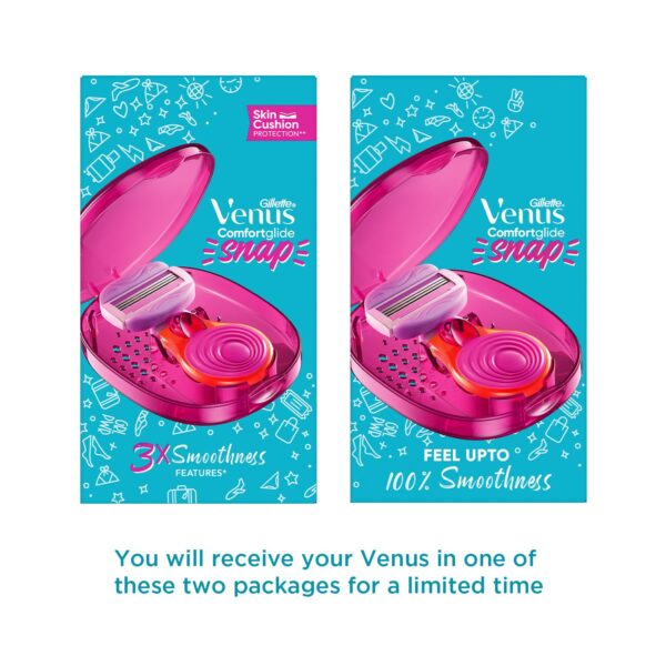 Gillette Venus Snap Hair Remover| Women Body Razor| Pack of 1 | Compact case|Soap gel bar with avocado - Image 3