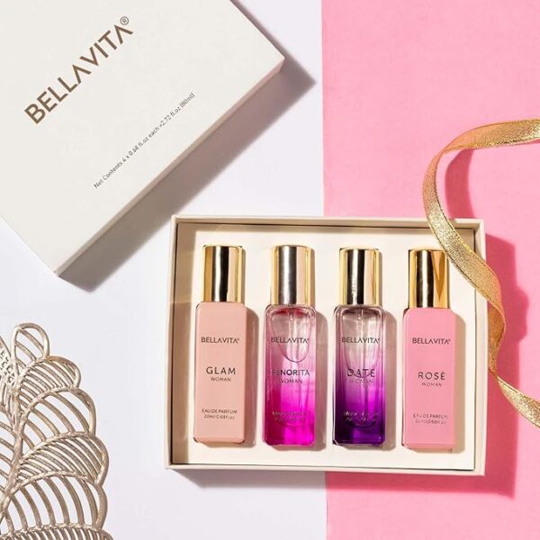 Bella Vita Luxury Woman Eau De Parfum Gift Set 4x20 ml for Women with Date, Senorita, Glam, Rose Perfume|Floral, Fruity Long Lasting EDP Fragrance Scent - Image 2