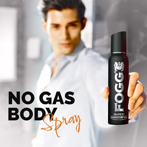 Fogg Marco No Gas Deodorant for Men, Long-Lasting Perfume Body Spray, 120 ml - Image 4
