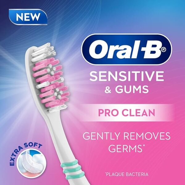 Oral B Sensitive Care Toothbrush, Extra Soft (Pack of 5) Adult, Manual, Multicolor - Image 3