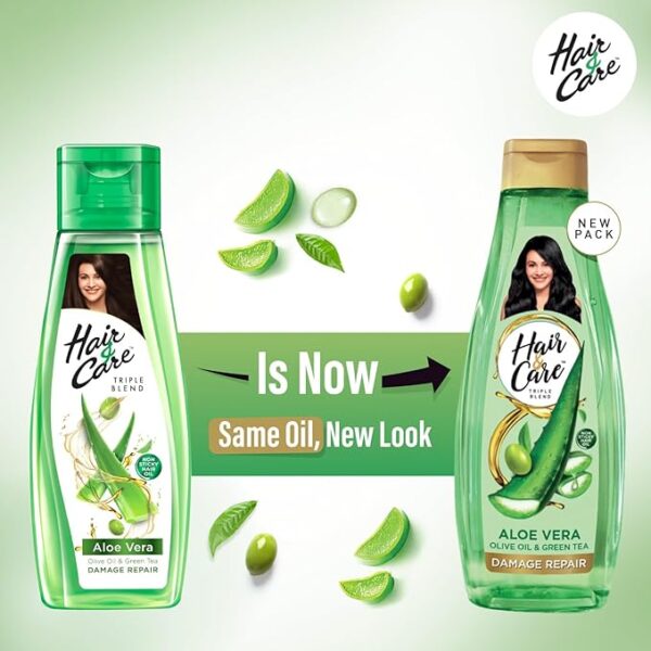 Hair & Care Damage Repair Non-Sticky Hair Oil with Aloe Vera, Olive Oil & Green Tea, 100ML - Image 3